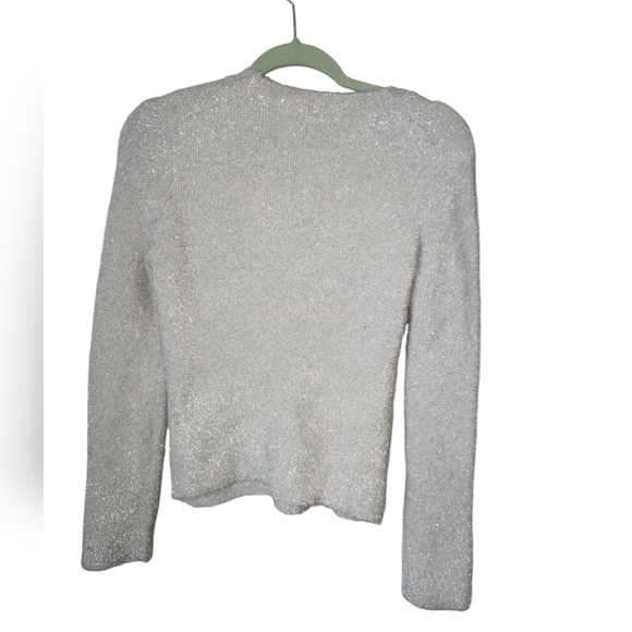 New Vince. Tinsel-Weave Brushed-Knit Jumper - Grey Medium - Picture 8 of 9